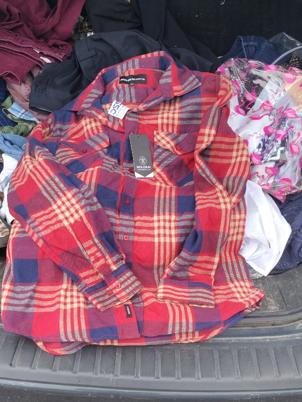 Molokai® Men's Red Plaid Button-Down Shirt